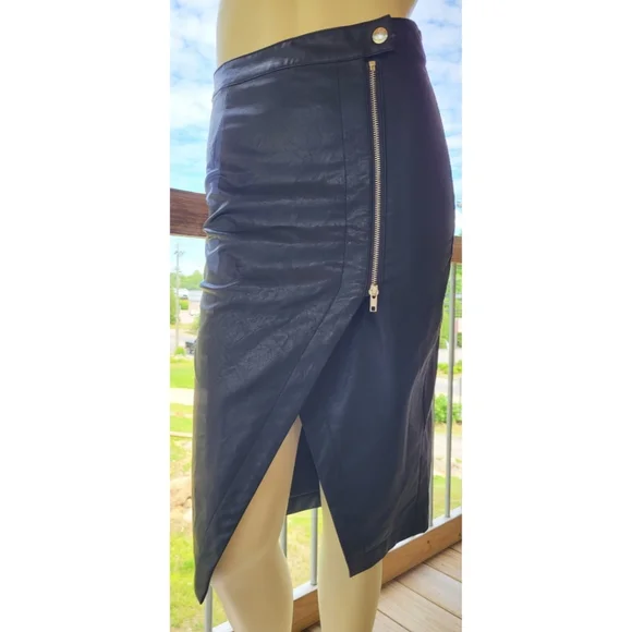 Forever 21 Faux Leather Pencil Skirt, Black, S - Picture 1 of 14